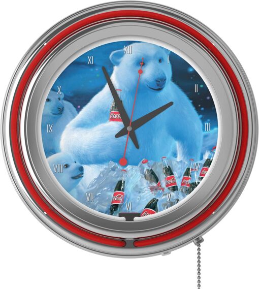 coca cola polar bear clock